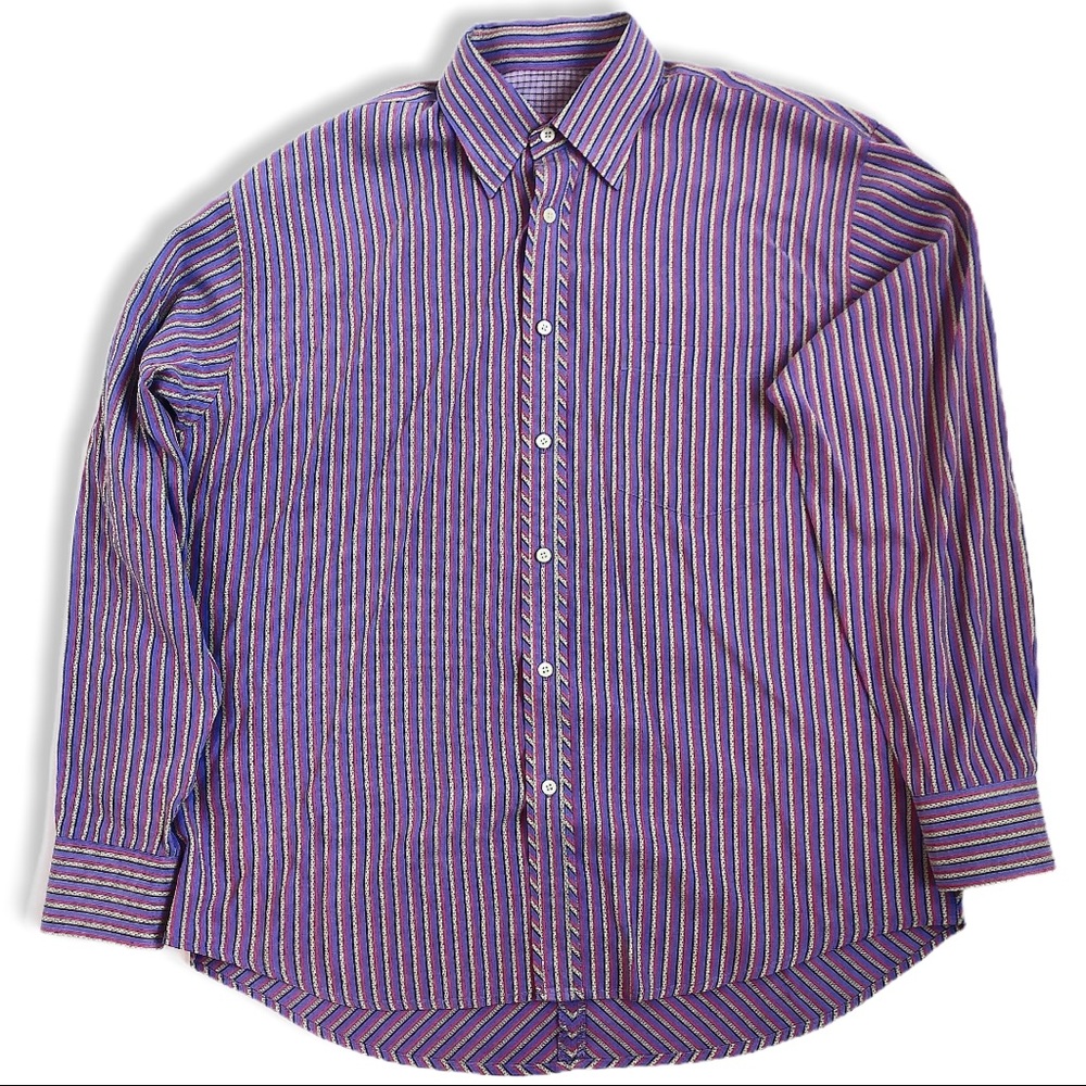BUGATCHI periwinkle button down flip cuff shirt